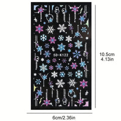 5D Embossed Christmas Nail Art Stickers Snowflake Nail Decals