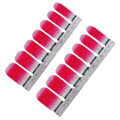 Glitter Nail Polish Stickers Pink Full Nail Wraps