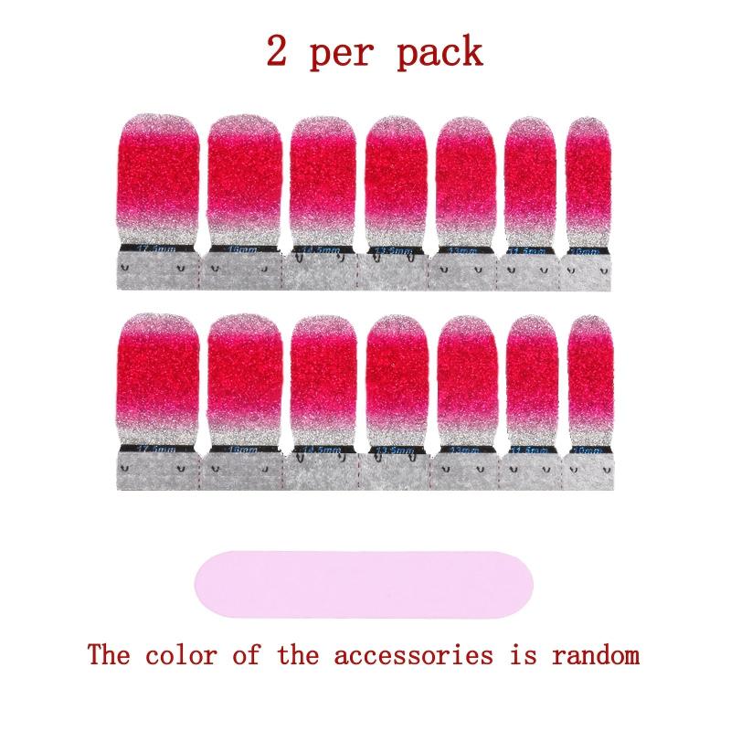 Glitter Nail Polish Stickers Pink Full Nail Wraps