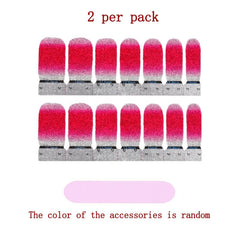 Glitter Nail Polish Stickers Pink Full Nail Wraps
