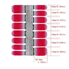 Glitter Nail Polish Stickers Pink Full Nail Wraps