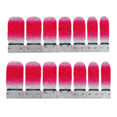 Glitter Nail Polish Stickers Pink Full Nail Wraps