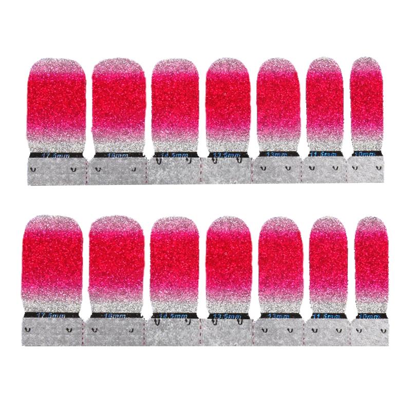 Glitter Nail Polish Stickers Pink Full Nail Wraps