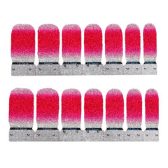 Glitter Nail Polish Stickers Pink Full Nail Wraps