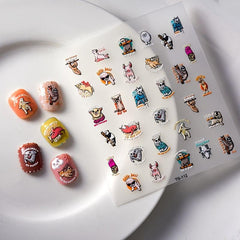 5D Embossed Animals Nail Art Stickers Dinosaurs Insects Dragonfly