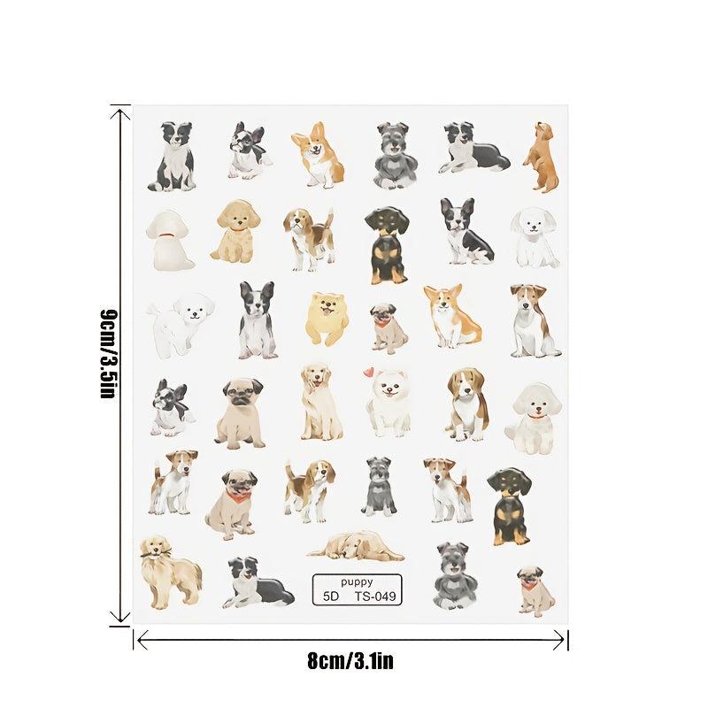 5D Embossed Animals Nail Art Stickers Dinosaurs Insects Dragonfly