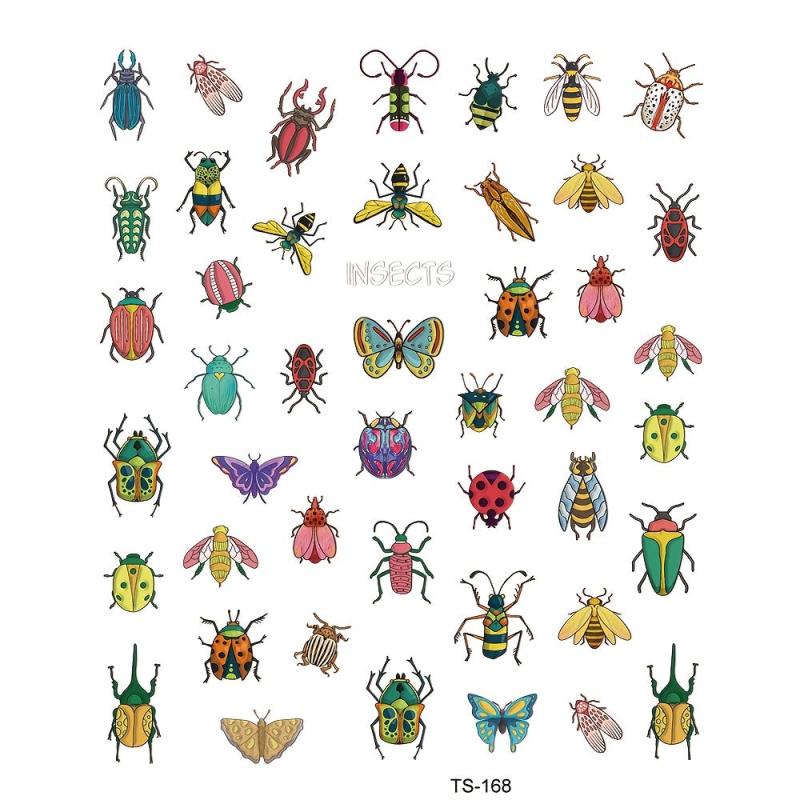 5D Embossed Animals Nail Art Stickers Dinosaurs Insects Dragonfly