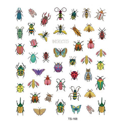 5D Embossed Animals Nail Art Stickers Dinosaurs Insects Dragonfly