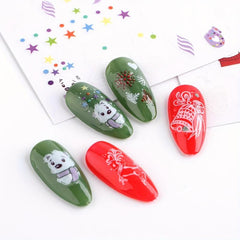 6pcs Christmas Cartoon Nail Art Stickers Self Adhesive