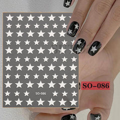 Glitter Star Heart Nail Stickers 3D Self Adhesive Tips