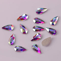 Glass Crystal Nail Art Rhinestones Iridescent Nail Gems 50 Pcs