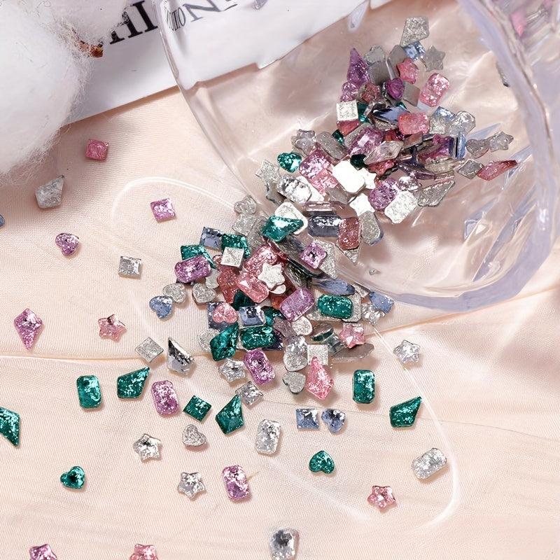 100pcs 3D Nail Art Rhinestone Crystal Nail Charm Set