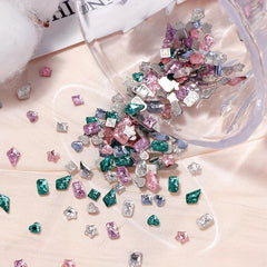 100pcs 3D Nail Art Rhinestone Crystal Nail Charm Set