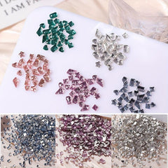 100pcs 3D Nail Art Rhinestone Crystal Nail Charm Set