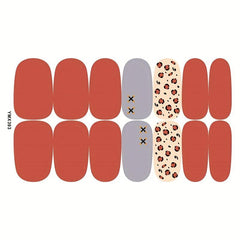 Colorful Full Cover Nail Decal Strips Kit 8 Sheets