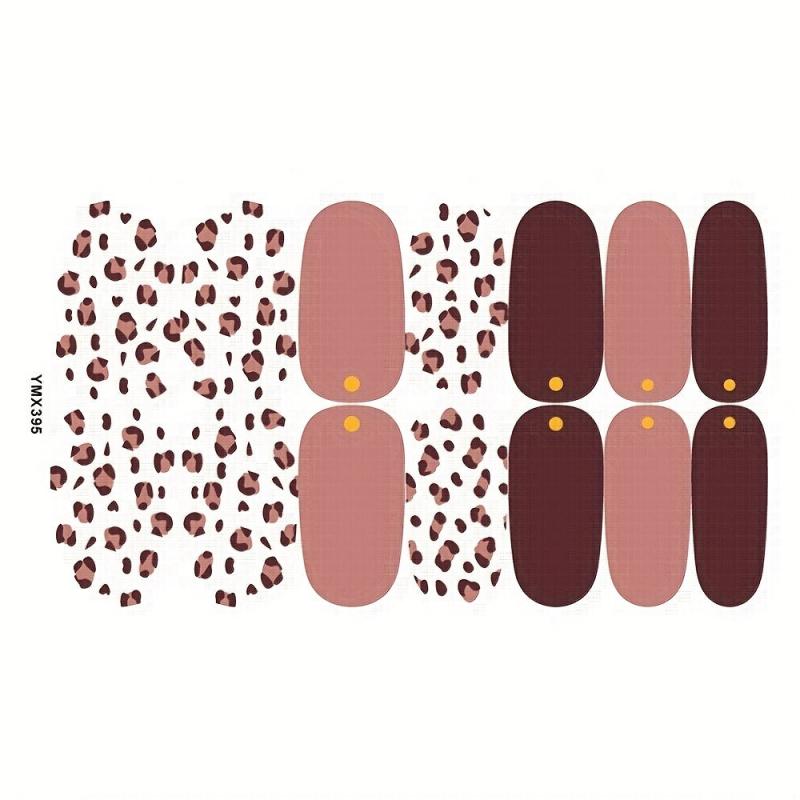 Colorful Full Cover Nail Decal Strips Kit 8 Sheets