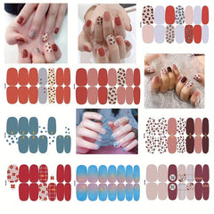 Colorful Full Cover Nail Decal Strips Kit 8 Sheets