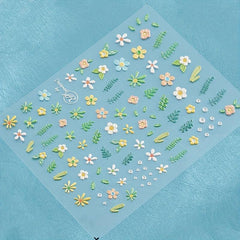 Spring Daisy Nail Art Stickers 5D Embossed Self Adhesive Nail Decals