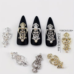 10pcs Nail Art Charms with Pearls and Rhinestones Alloy Nail Art Accessories