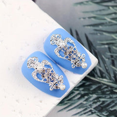 10pcs Nail Art Charms with Pearls and Rhinestones Alloy Nail Art Accessories