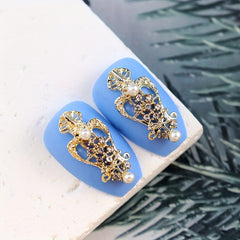 10pcs Nail Art Charms with Pearls and Rhinestones Alloy Nail Art Accessories