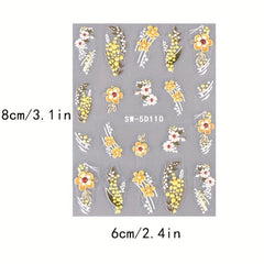 Reflective Glitter Christmas Nail Stickers Gloves Lantern Jingle Bell Snowflake