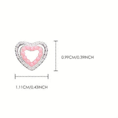 4pcs 3D Love Heart Zircon Nail Pendant Nail Art Charms Nail Art Jewelry