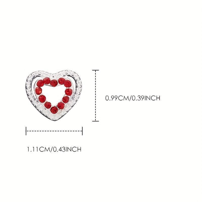 4pcs 3D Love Heart Zircon Nail Pendant Nail Art Charms Nail Art Jewelry