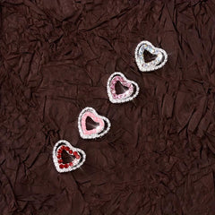 4pcs 3D Love Heart Zircon Nail Pendant Nail Art Charms Nail Art Jewelry