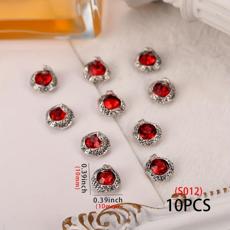 10 pcs 3D Animal Nail Charms Rhinestone Crystal Nail Art Decorations