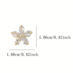 Zircon Flower Nail Charms 3D Flower Rhinestone Charms For Nails