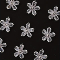 Zircon Flower Nail Charms 3D Flower Rhinestone Charms For Nails