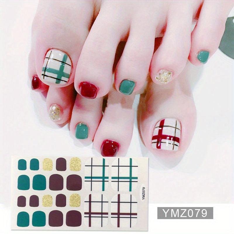 Self Adhesive Toe Nail Stickers - Full Cover Toe Nail Art Supplies