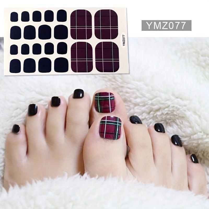Self Adhesive Toe Nail Stickers - Full Cover Toe Nail Art Supplies