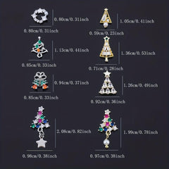 4pcs 3D Christmas Nail Art Charms with Zircons Pearls - DIY or Salon