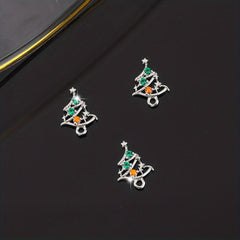 4pcs 3D Christmas Nail Art Charms with Zircons Pearls - DIY or Salon