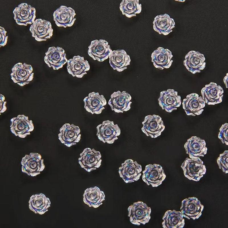 20 Pcs 3D Flowers For Nails Rose Nail Charms Resin Nail Accessory