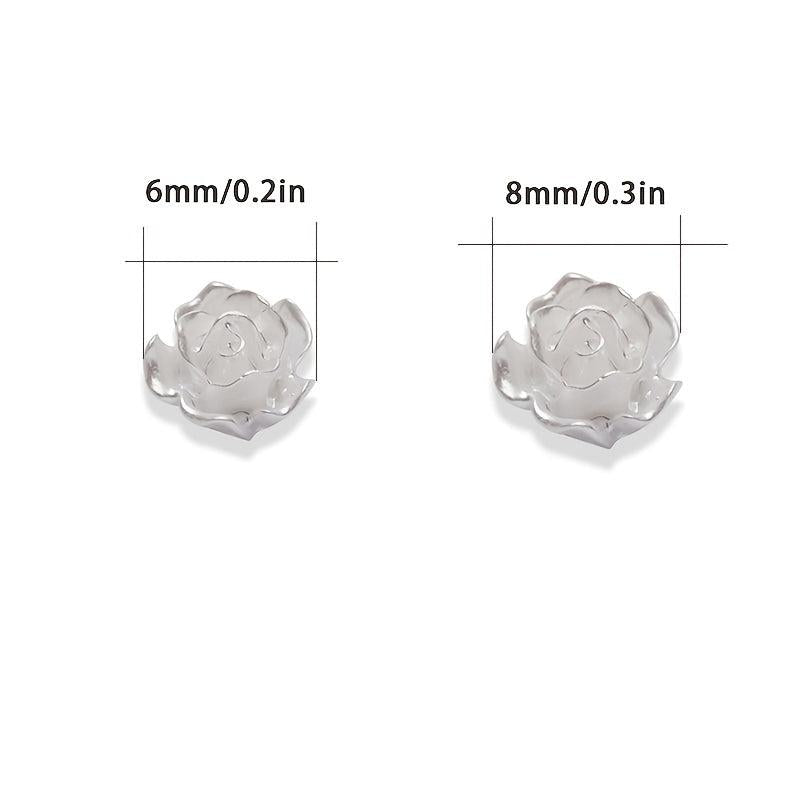 20 Pcs 3D Flowers For Nails Rose Nail Charms Resin Nail Accessory