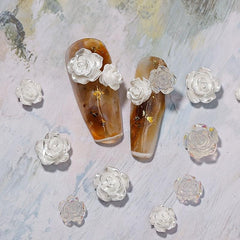 20 Pcs 3D Flowers For Nails Rose Nail Charms Resin Nail Accessory