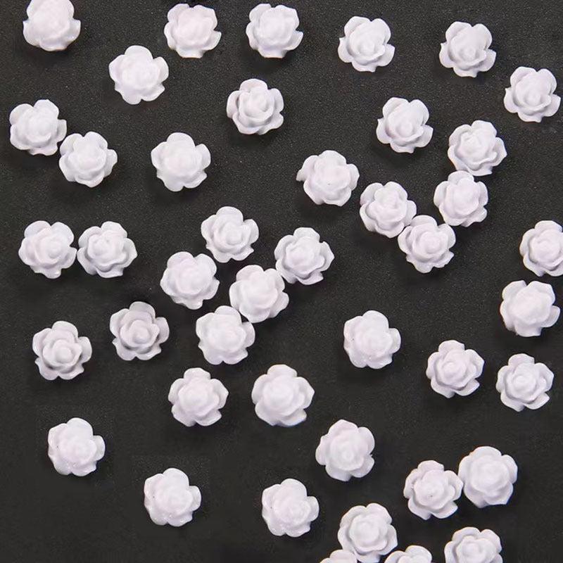 20 Pcs 3D Flowers For Nails Rose Nail Charms Resin Nail Accessory
