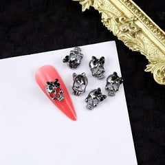 10pcs Halloween 3D Skull Nail Charms with Rhinestones Nail Art Accessory
