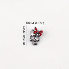 10pcs Halloween 3D Skull Nail Charms with Rhinestones Nail Art Accessory