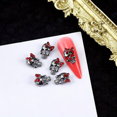10pcs Halloween 3D Skull Nail Charms with Rhinestones Nail Art Accessory