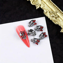 10pcs Halloween 3D Skull Nail Charms with Rhinestones Nail Art Accessory
