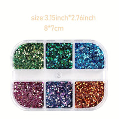Holographic Nail Art Glitter Sequins Kit - Metallic Shining Flakes Decals