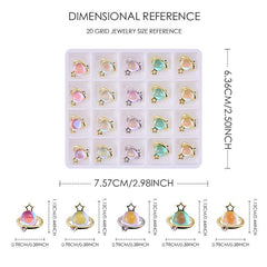 20 Pcs Alloy Planet Nail Art Charms with Rhinestones Nail Art Accessories