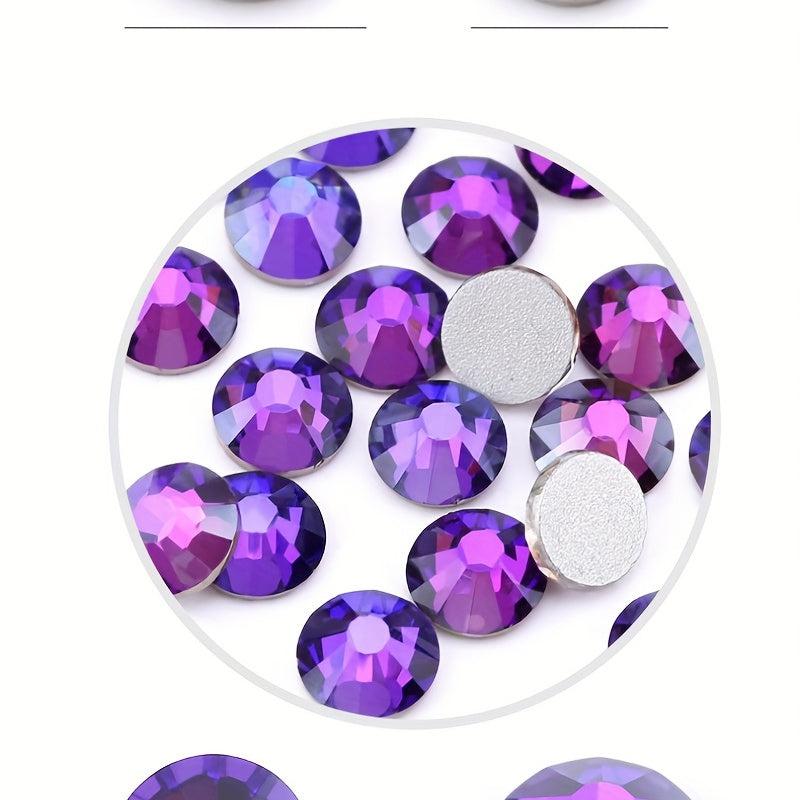 144 720pcs Purple Glass Nail Art Rhinestones Crystal Gemstones DIY Accessories