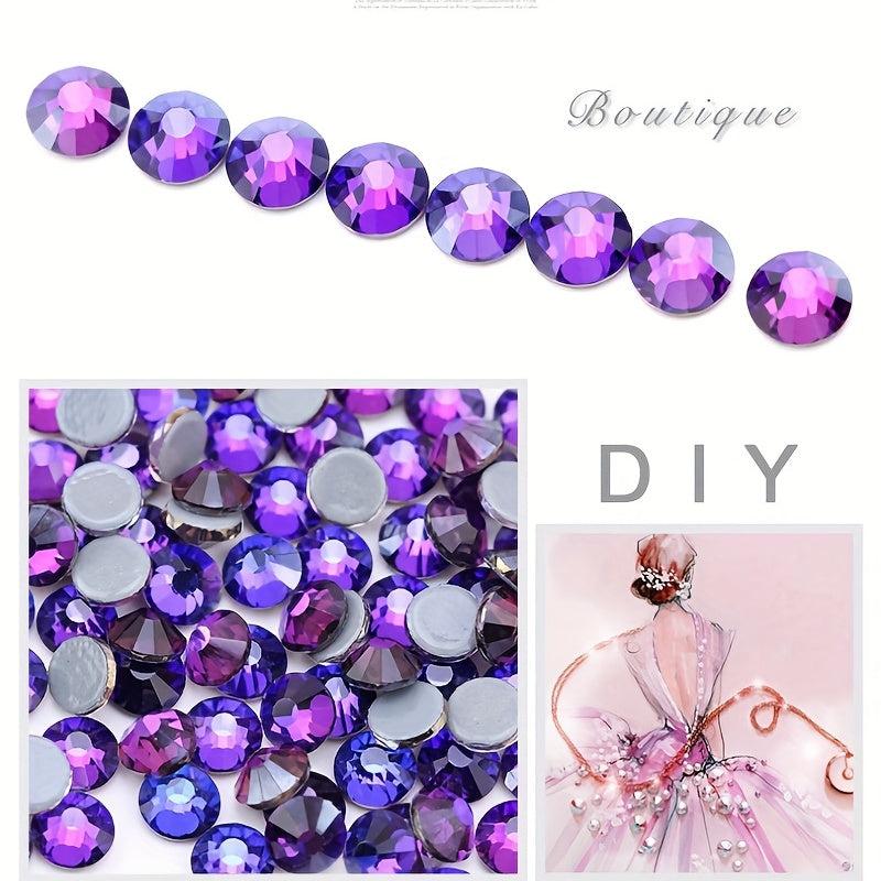 144 720pcs Purple Glass Nail Art Rhinestones Crystal Gemstones DIY Accessories