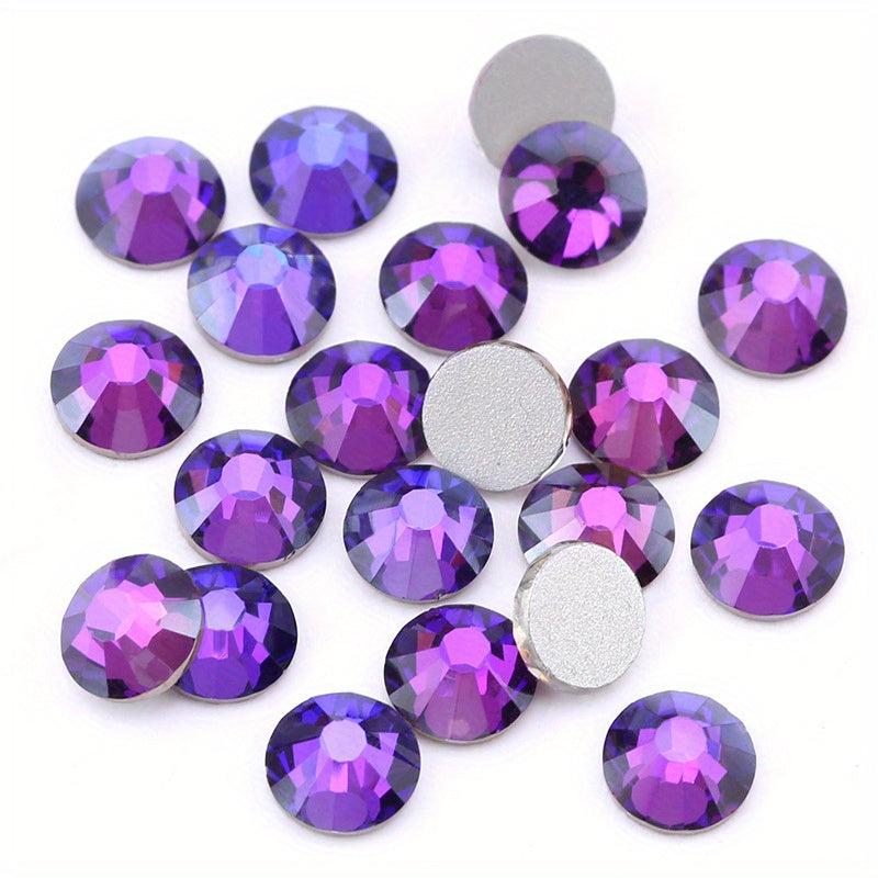 144 720pcs Purple Glass Nail Art Rhinestones Crystal Gemstones DIY Accessories