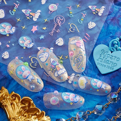 5D Bunny Nail Stickers for Women - Nail Art Decals for Manicure